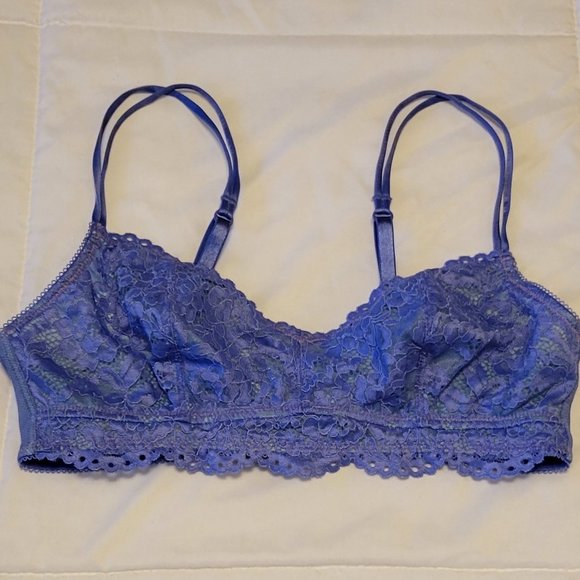 b. tempt'd by Wacoal lilac blue lace bralette w/ adjustable straps sz: M - Picture 5 of 5